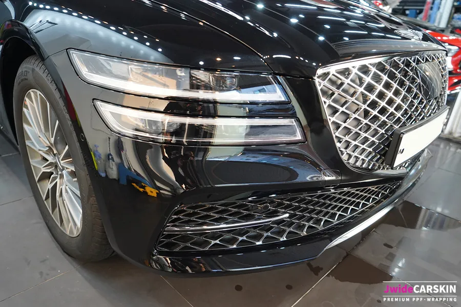 Genesis G80 PPF施工事例|フロント部分の傷防止 施工写真 1-3