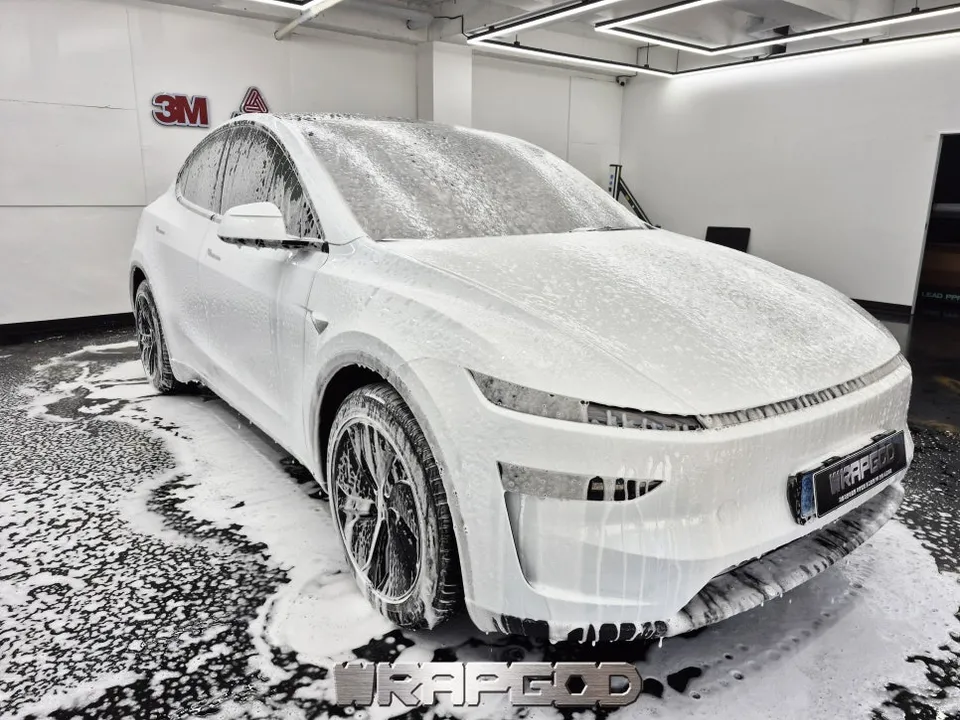 Tesla Model Yの無光PPF施工事例|韓国での実例 施工写真 2-3