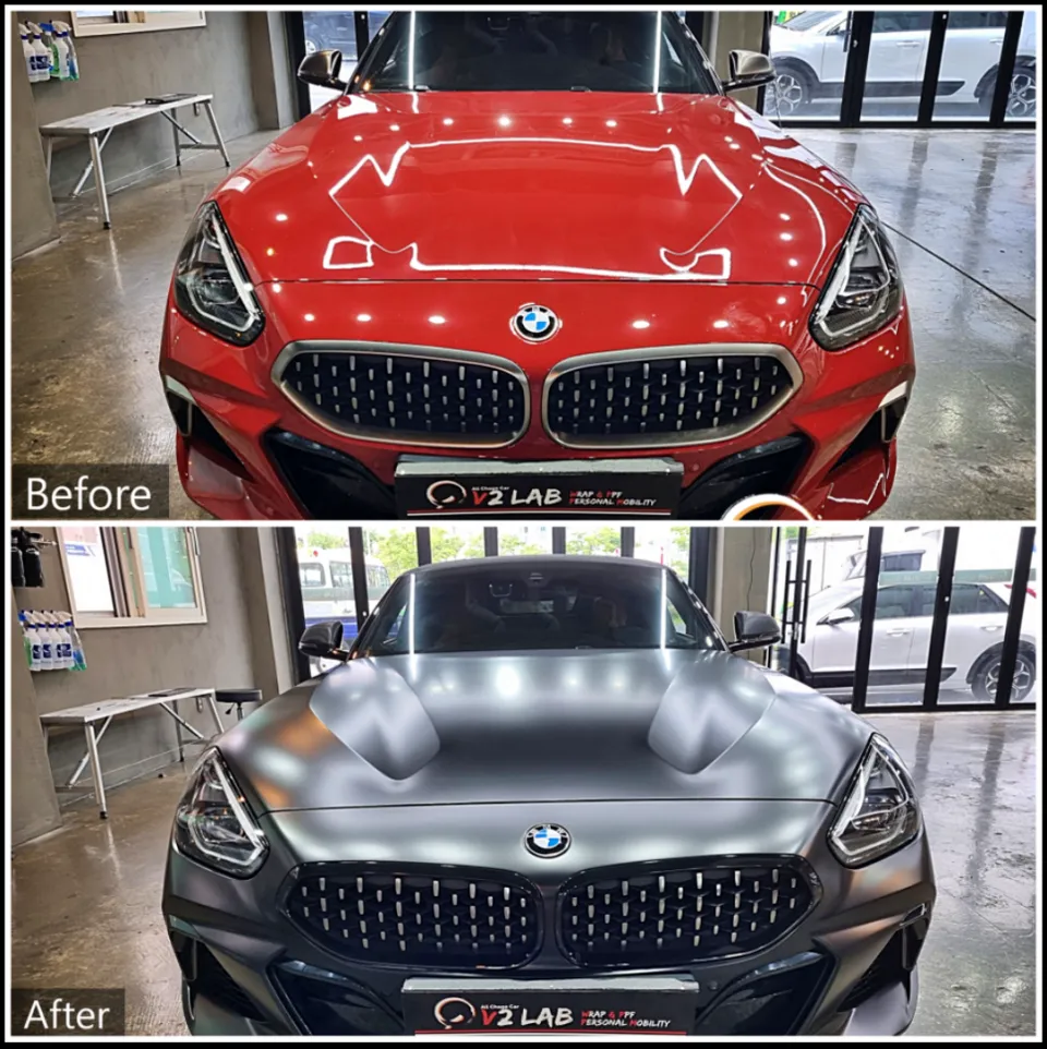BMW Z4 vinyl wrap - BMW Z4 Vinyl Wrap Review — Satin Black Color Change photo 6