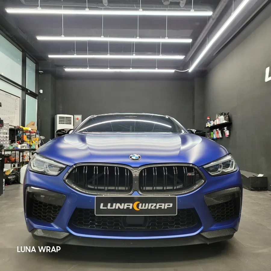 BMW M8 vinyl wrap installation result