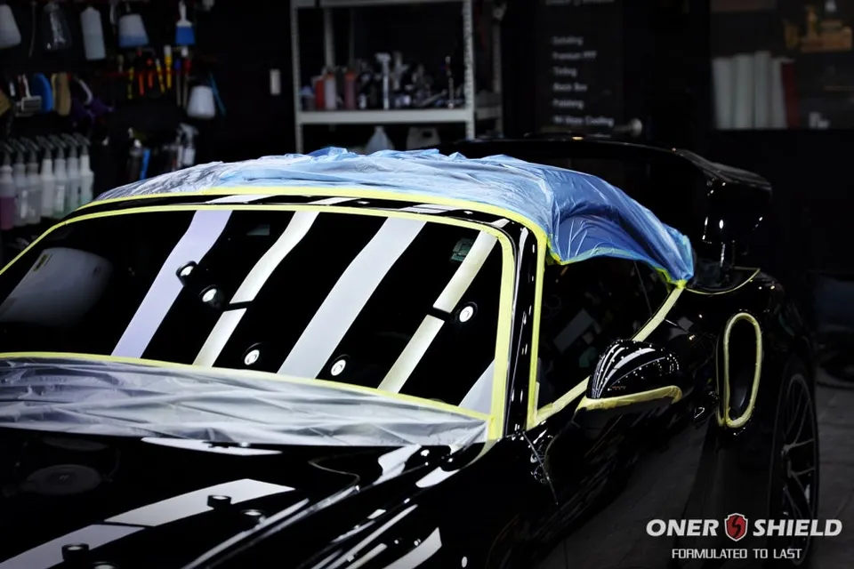 ポルシェ911のガラスコーティング事例|韓国での施工費用目安 施工写真 2-3