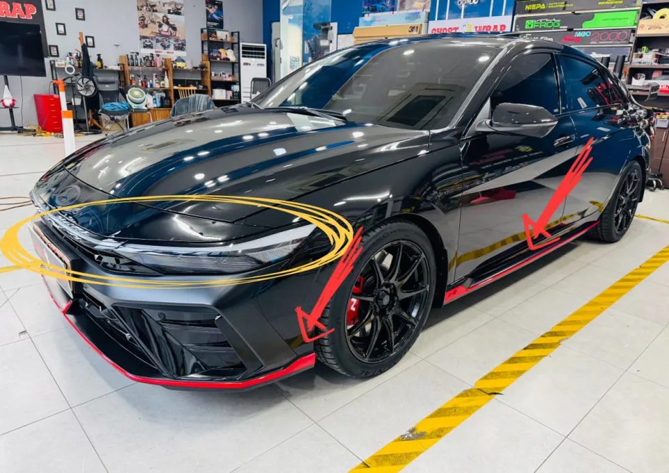 Hyundai Elantra Nのカーラッピング事例｜費用目安・仕上がり 施工写真 3-1