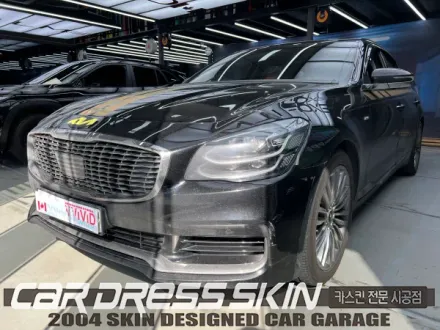 Kia K900のカーラッピング事例｜クロームパーツのブラックアウト 写真