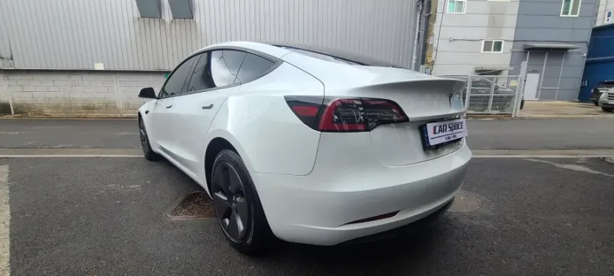 Tesla Model 3のカーフィルム施工事例：フル・ハーフ比較 施工写真 3-2