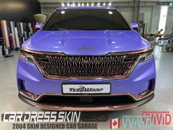 Kia Carnival 4代目 ラッピング事例｜キャンディロイヤルパープル 施工写真 3-3