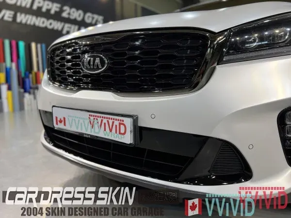 Kia Sorentoのカーラッピング事例｜マテホーンホワイトの仕上がり 施工写真 3-3