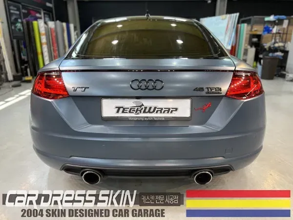 Audi TTのカーラッピング事例｜3Mサテンサンダークラウド 施工写真 3-3