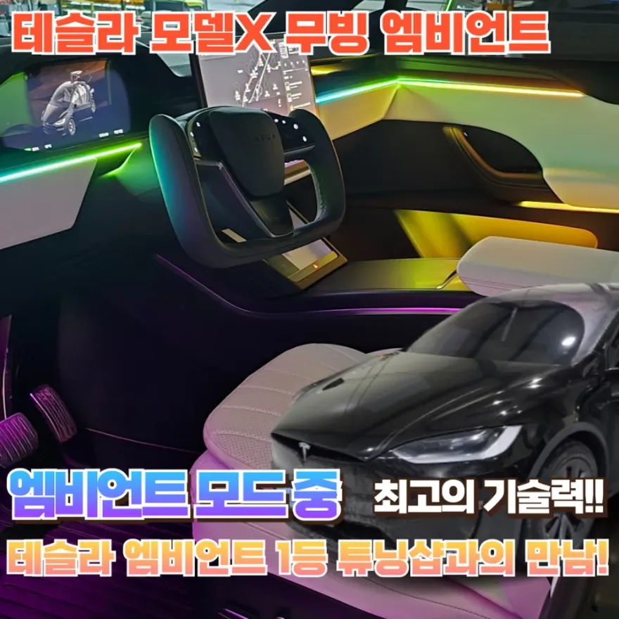 Tesla Model X ambient lighting installation result