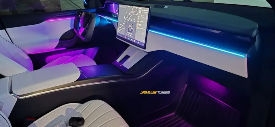 Tesla Model X ambient lighting - Tesla Model X Ambient Lighting Review: Dynamic Glowmotion photo 3