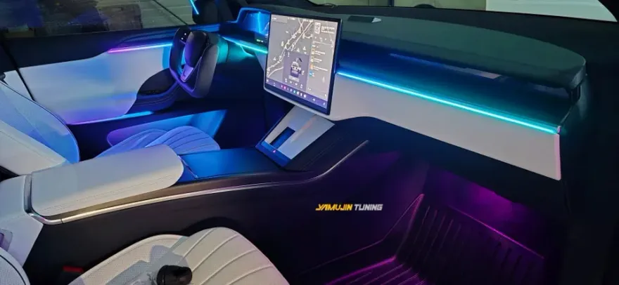 Tesla Model X ambient lighting - Tesla Model X Ambient Lighting Review: Dynamic Glowmotion photo 4