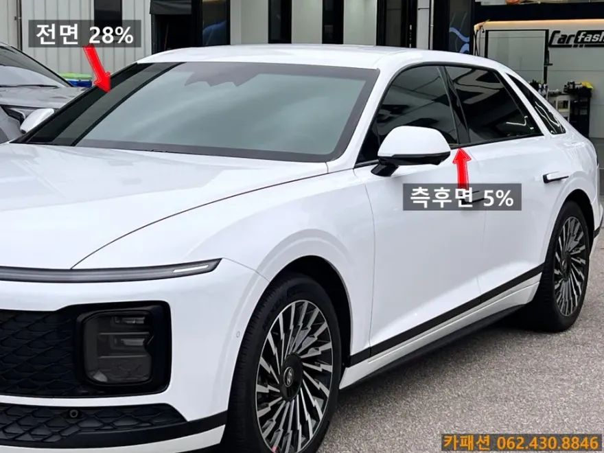 Hyundai Grandeur GN7のカーフィルム施工事例｜費用目安・仕上がり 施工写真 1-2