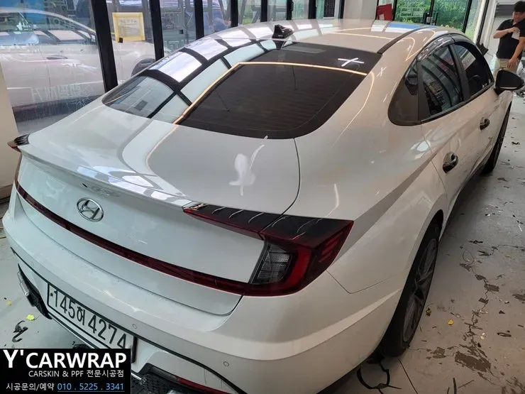Hyundai Sonata DN8 PPF施工事例｜費用目安と仕上がり 施工写真 1-2