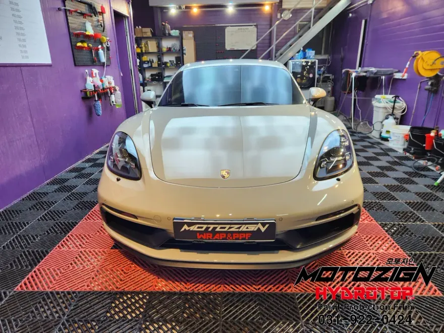 Porsche Caymanのガラスコーティング事例|韓国での施工費用目安・仕上がり 施工写真 1-1