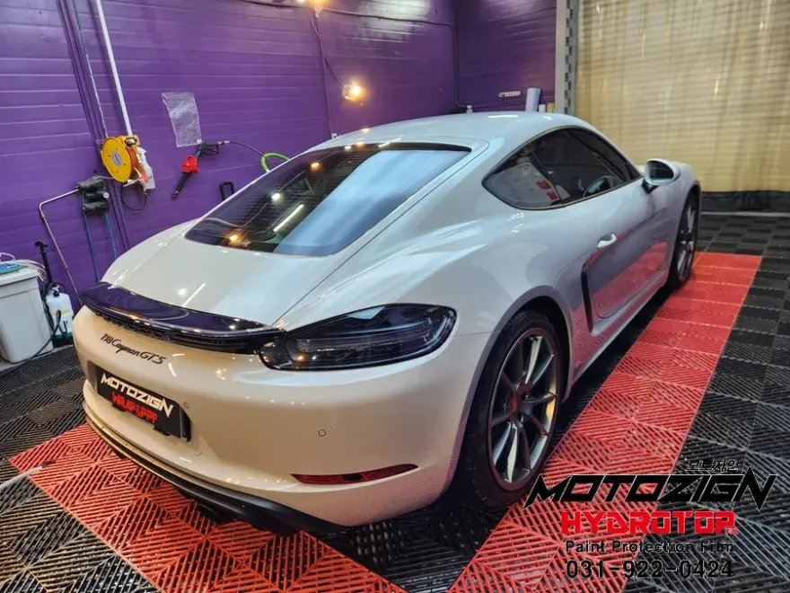 Porsche Caymanのガラスコーティング事例|韓国での施工費用目安・仕上がり 施工写真 1-3