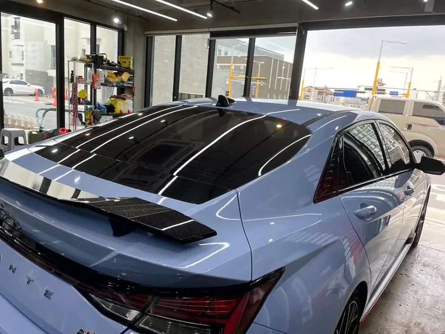 Hyundai Elantra Nのカーフィルム施工事例|費用目安・仕上がり 施工写真 1-2