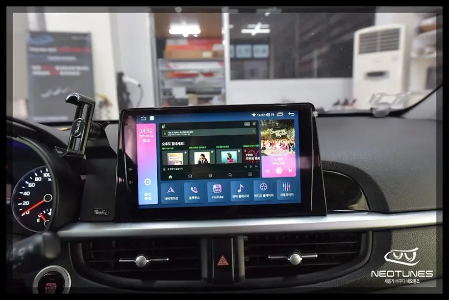 Kia Morning JAのAndroid Auto・CarPlay取付事例 施工写真 1-2