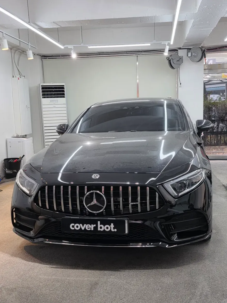 Mercedes-Benz CLSのカーラッピング事例|傷から守る再施工 施工写真 1-1
