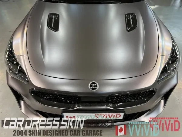 Kia Stinger カーラッピング事例:無光スモークグレークロム 施工写真 3-3
