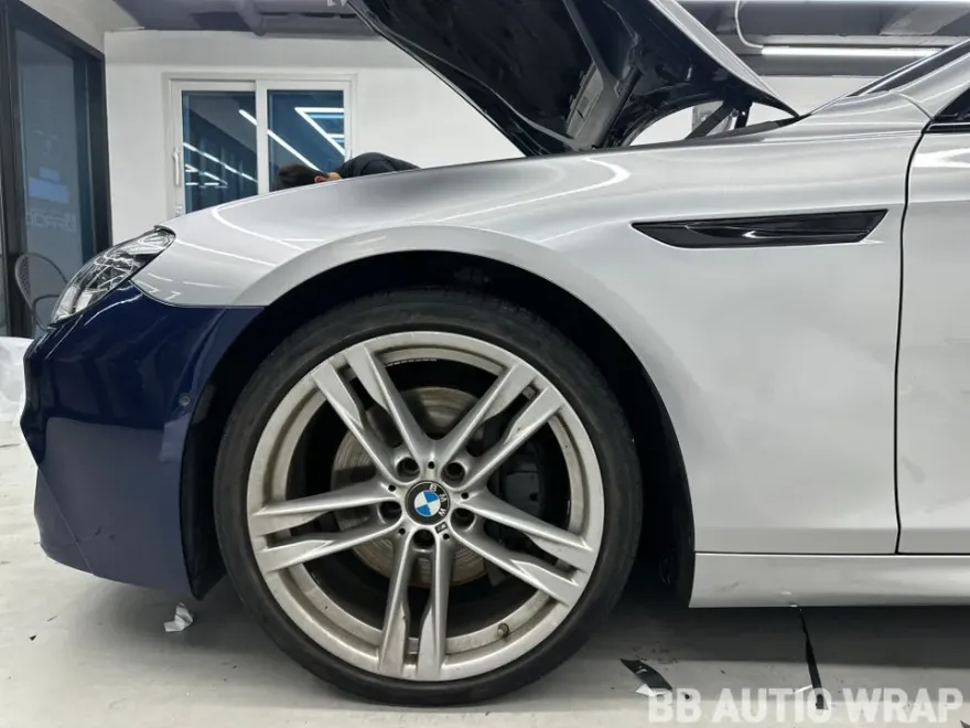 BMW 6 Seriesのカーラッピング事例|GTシルバーの仕上がり 施工写真 2-3