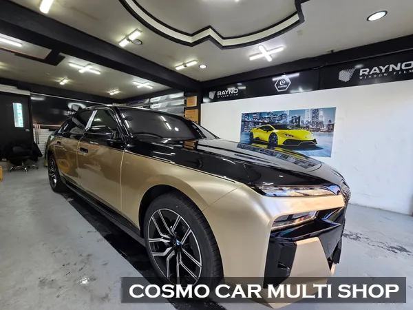BMW i7 PPF施工事例|デュアルカラーとクローム除去 施工写真 3-3