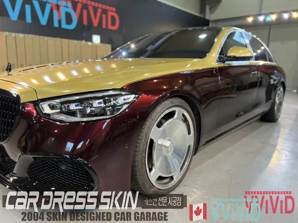 Mercedes-Benz S-Class W222 デュオトーンラッピング事例 施工写真 2-2