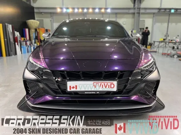 Hyundai Elantra Nのカーラッピング事例｜パープル色で個性を演出 施工写真 1-3