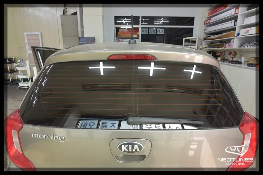 Kia Morning JAのカーフィルム施工事例|費用目安・仕上がり 施工写真 3-3