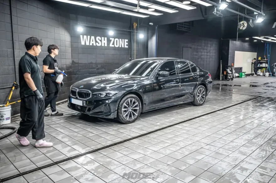 BMW 3 Seriesのガラスコーティング事例|韓国での施工目安 施工写真 2-1