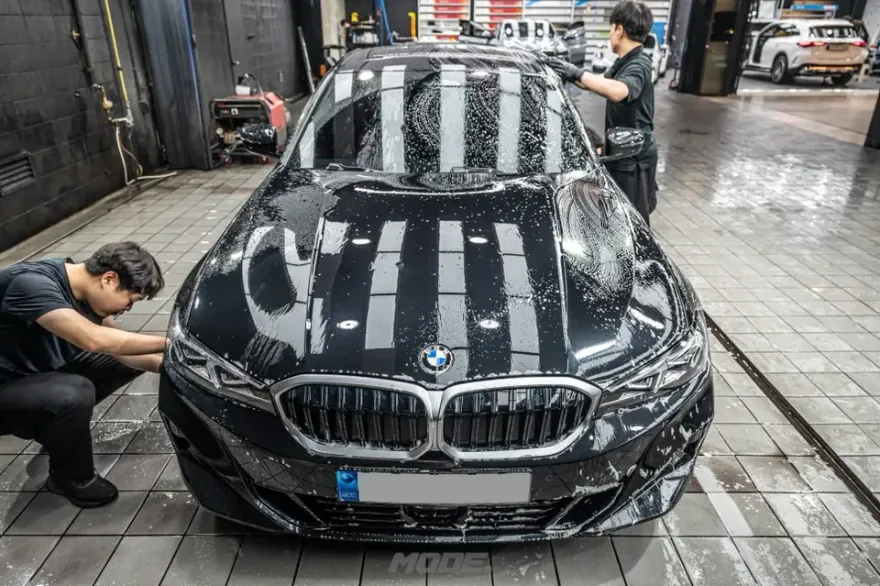 BMW 3 Seriesのガラスコーティング事例|韓国での施工目安 施工写真 3-3
