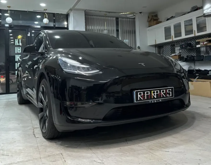 Tesla Model Y ambient lighting installation result