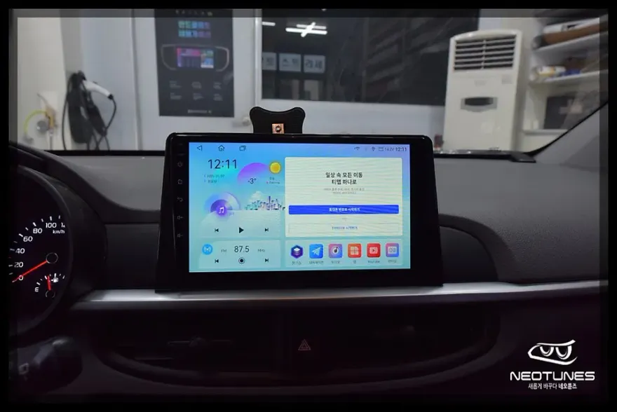 Kia Morning JAのAndroid Auto・CarPlay取付事例 施工写真 1-2