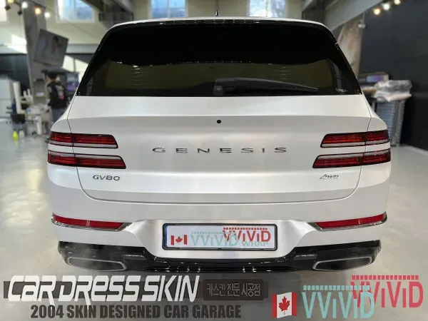 Genesis GV80 カーラッピング事例｜サテンホワイトの高級感 施工写真 4-2