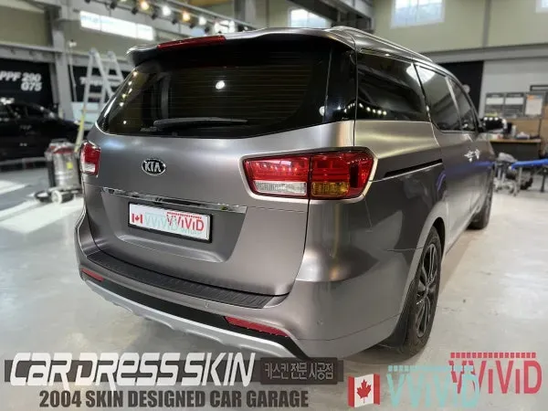 Kia Carnival KA4 PPF施工事例:無光クロームラッピングとの組み合わせ 施工写真 2-1