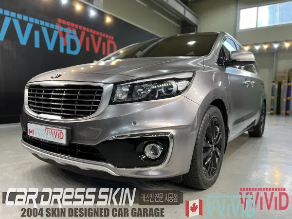 Kia Carnival KA4 PPF施工事例:無光クロームラッピングとの組み合わせ 施工写真 2-2