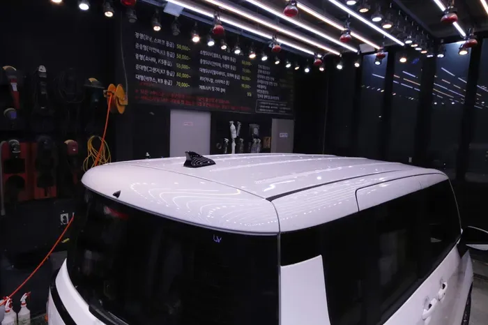 Kia Ray EVのガラスコーティング事例 施工写真 4-1