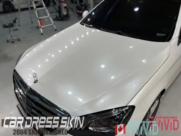 Mercedes-Benz S63 AMGのカーラッピング事例|パールホワイト 施工写真 1-1