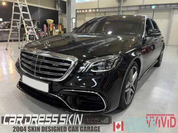 Mercedes-Benz S63 AMGのカーラッピング事例|パールホワイト 施工写真 2-1