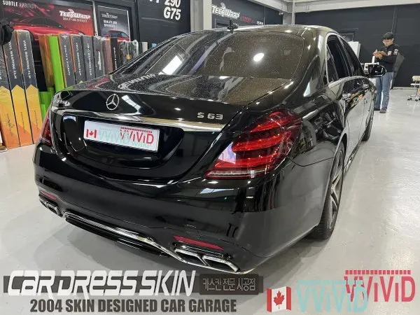 Mercedes-Benz S63 AMGのカーラッピング事例|パールホワイト 施工写真 3-1