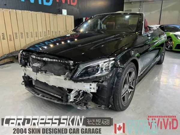Mercedes-Benz Cクラス カブリオレのカーラッピング事例 施工写真 3-1