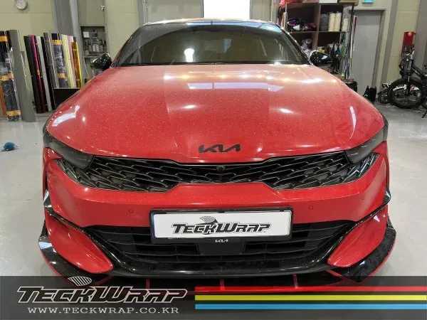 Kia K5のカーラッピング事例｜ダークレッド比較 施工写真 1-3