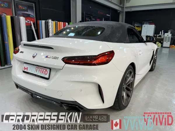 BMW Z4 カーラッピング事例｜チャイナブルー高光沢 施工写真 2-1