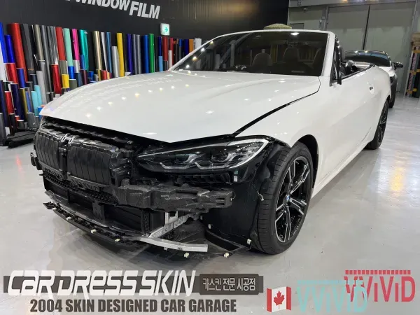 BMW 4 Series G22 カーラッピング事例｜無光ミリタリーグリーン 施工写真 3-1