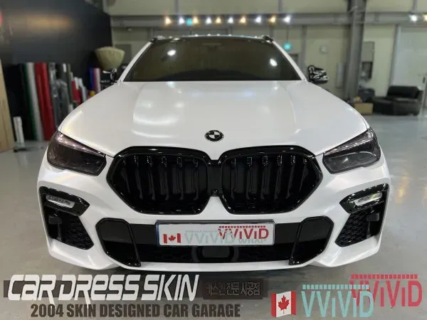 BMW X6 G06のカーラッピング事例｜サテンホワイトとクロームデリート 施工写真 2-3