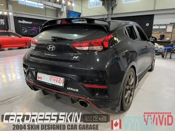 Hyundai Veloster N カーラッピング事例：無光ローズゴールドクロム 施工写真 2-1