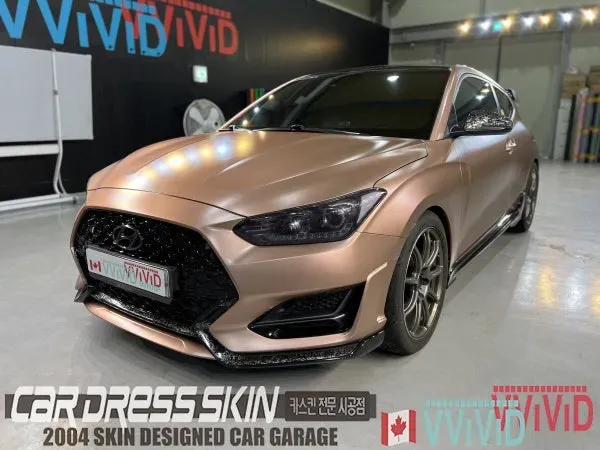 Hyundai Veloster N カーラッピング事例：無光ローズゴールドクロム 施工写真 2-3
